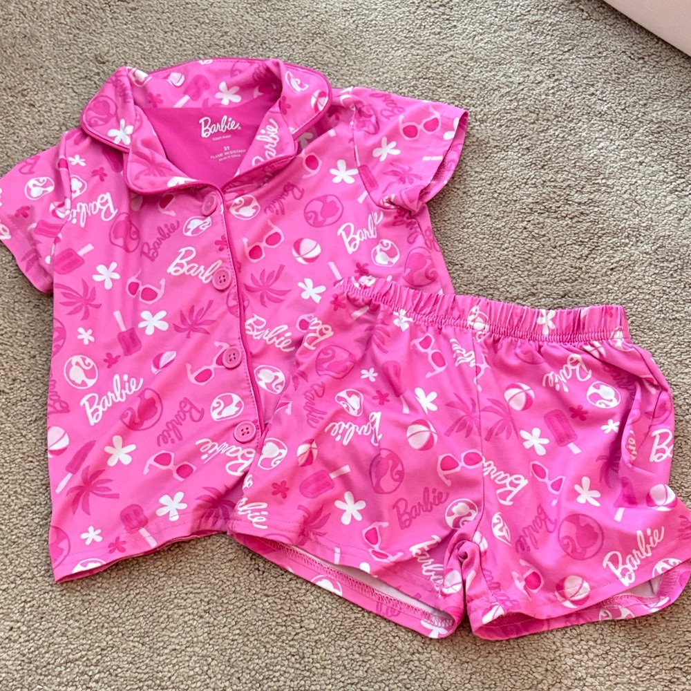 Barbie Pink Sleepwear Set with Fun Patterns